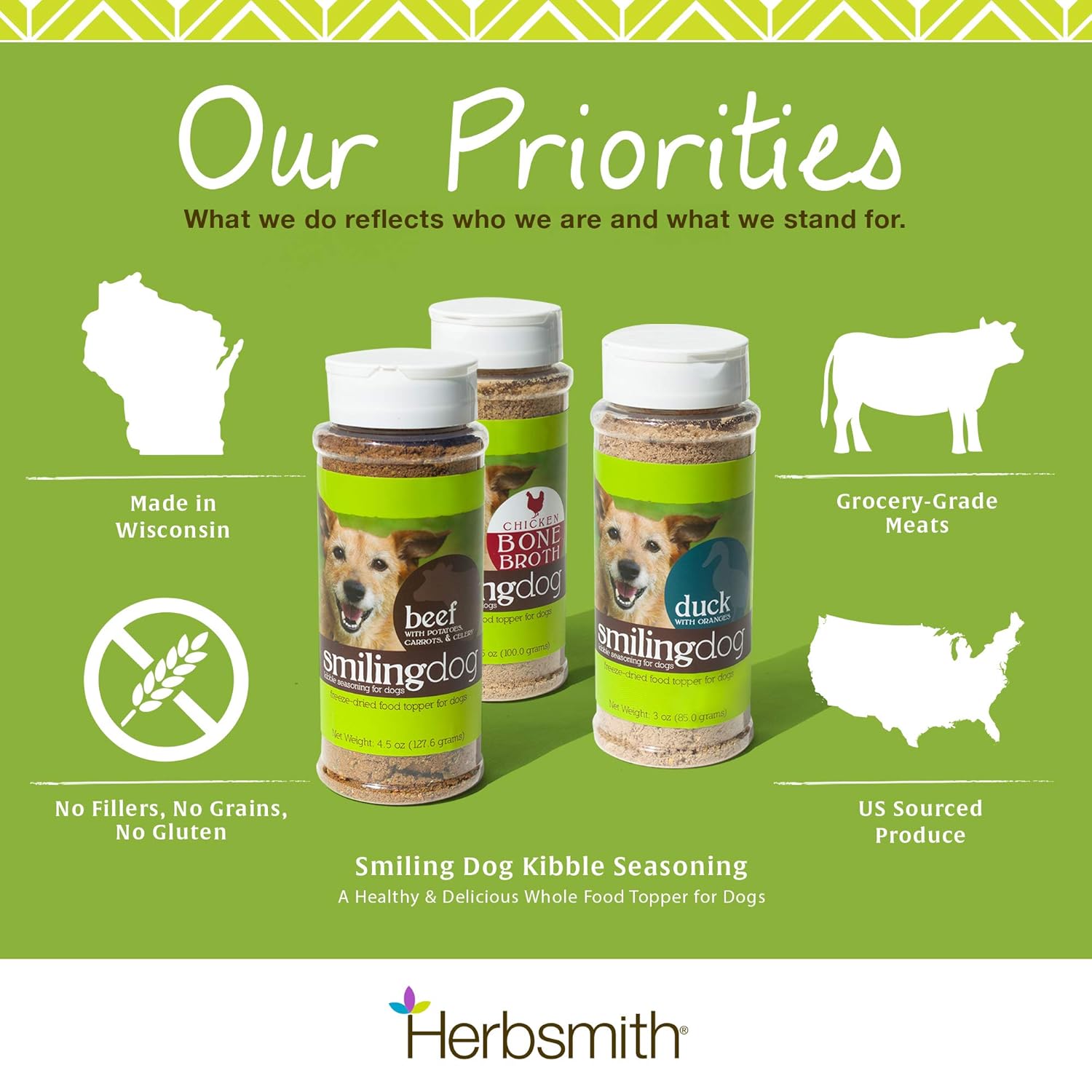 Herbsmith Bone Broth Kibble Seasoning - Diy Raw Coated Kibble Mixer - Freeze Dried Meat + Bone Broth Powder For Dogs - Chicken 3.5 Oz [Bundle X5 Units] : Pet Supplies