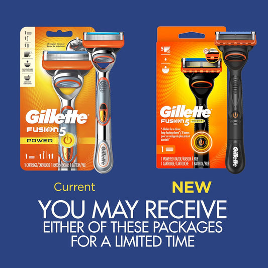 Gillette Fusion5 Power Razor For Men, 1 Gillette Power Razor Handle + 1 Blade Refill