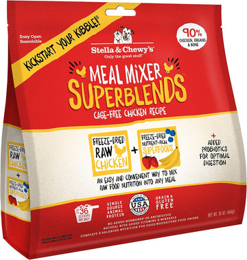 Stella & Chewy'S Freeze Dried Raw Cage-Free Chicken Meal Mixers – Superblends Dog Food Topper – Grain Free, Protein Rich Recipe – 16 Oz Bag