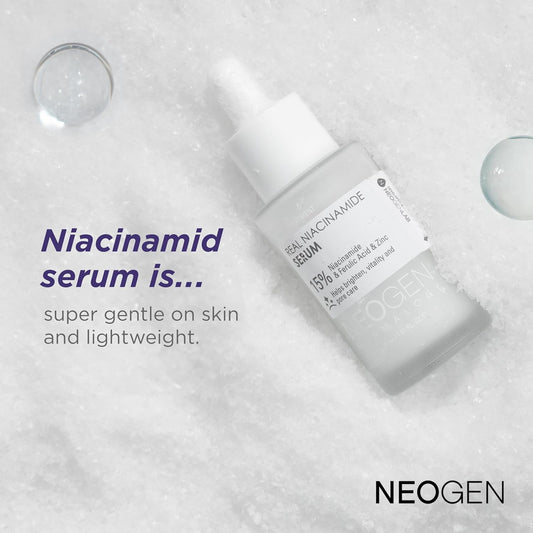 Dermalogy By Neogen Real Niacinamide 15% Serum (30 Ml / 1.01 Fl Oz) – Dark Spots & Pore Care, Vegan Serum With Niacinamide, Ferulic Acid And Zinc – Korean Skin Care