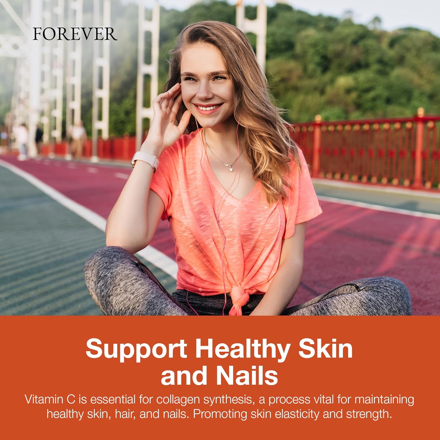 Forever Living - Absorbent-C - Orange And Honey Flavor With Oat Bran - Vitamin C Supplement For Immune Support And Skin Health - 100 Chewable Tablets : Health & Household