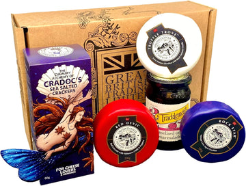 Great British Trading - Coronation Regal British Cheese Selection Gift Hamper With Crackers, Caramelised Onion Marmalade And Union Flags. British Gifts Perfect For Any Occasion