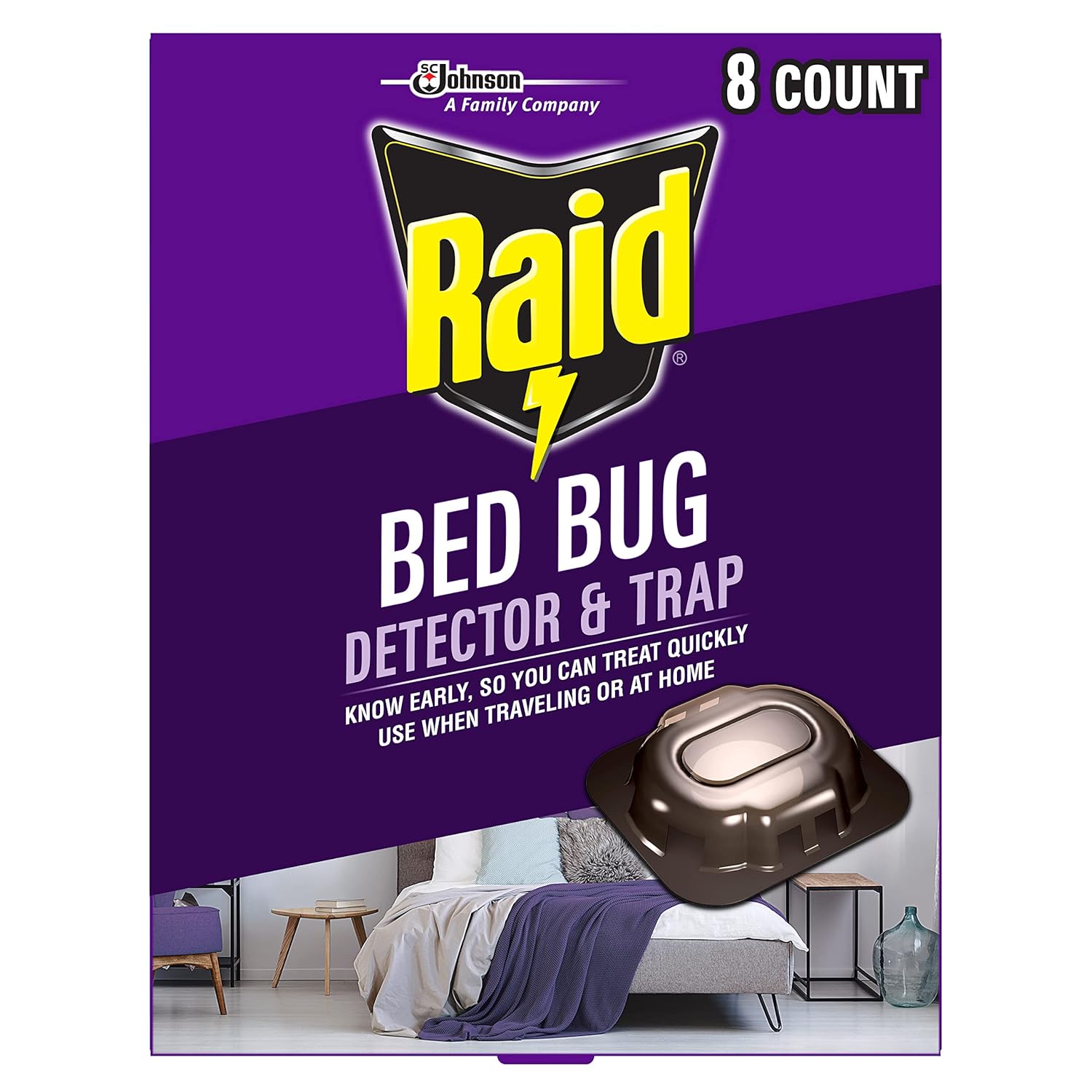 Raid Bed Bug Detector & Trap, 8 Ct