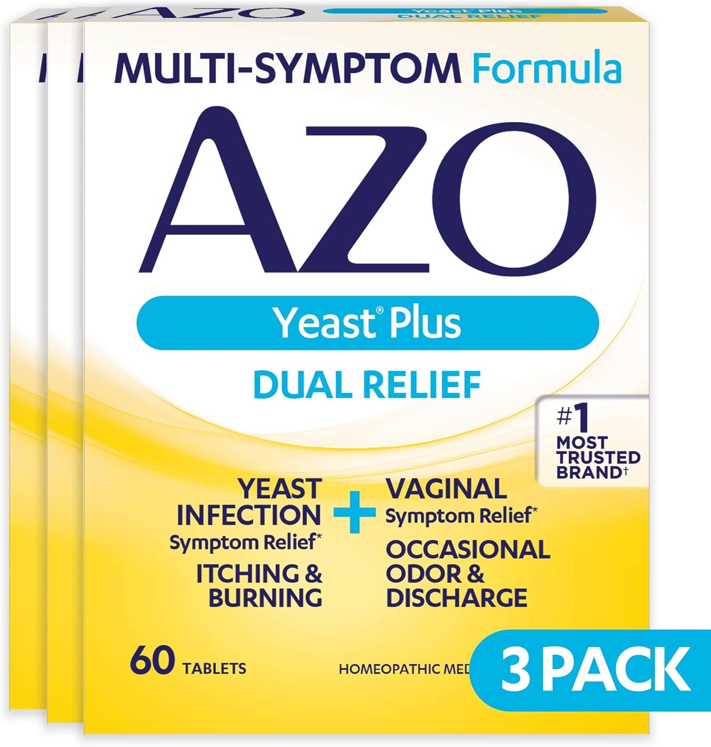 Azo Plus, From #1 Most Trusted Brand, 60 Tablets - 3 Pack, 180 Total Tablets