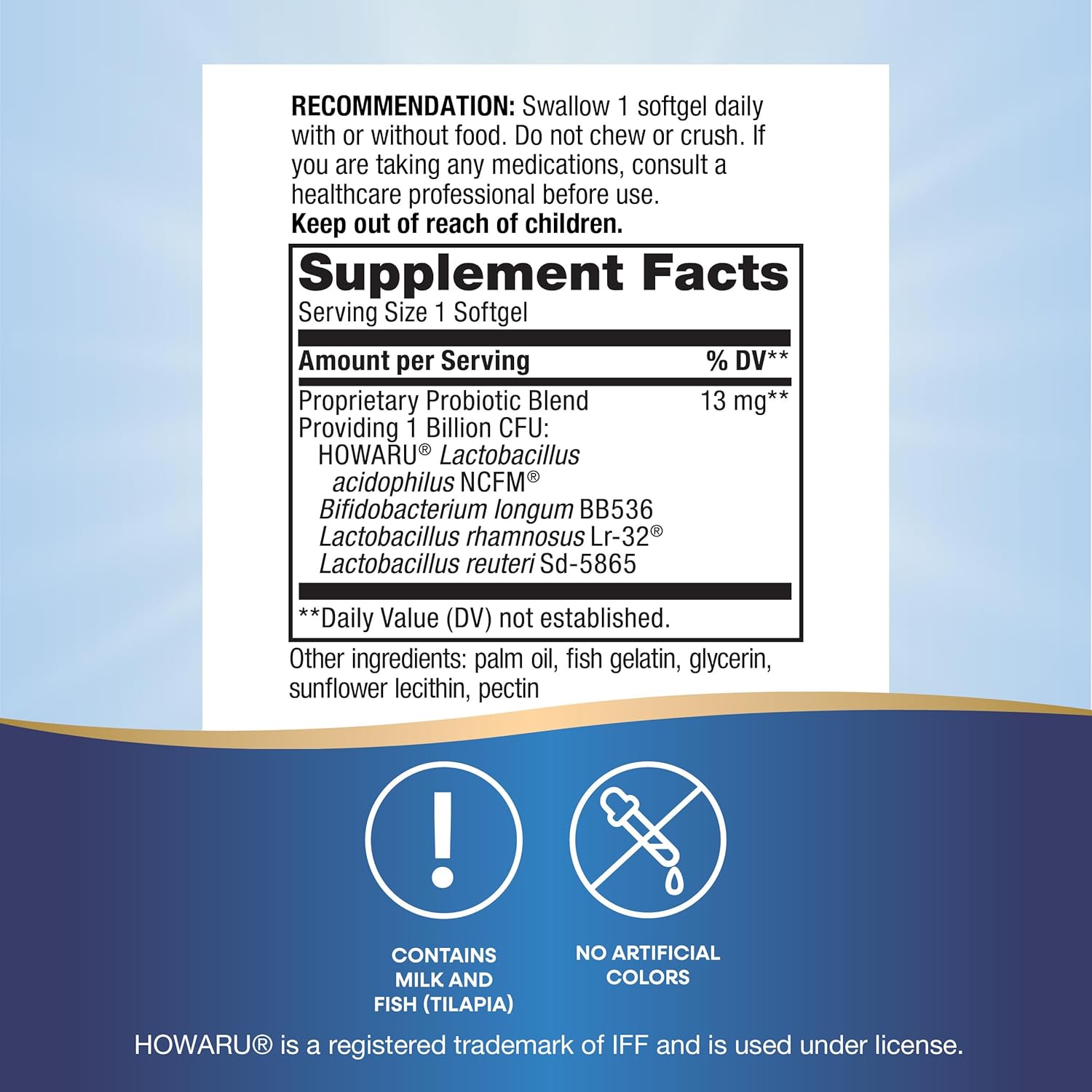 Nature's Way Primadophilus Reuteri Probiotic Pearls for Men and Women, Digestive and Immune Health*, 1 Billion Culture, 4 Probiotic Strains, Survives Stomach Acid, 30 Softgels (Packaging May Vary) : Health & Household