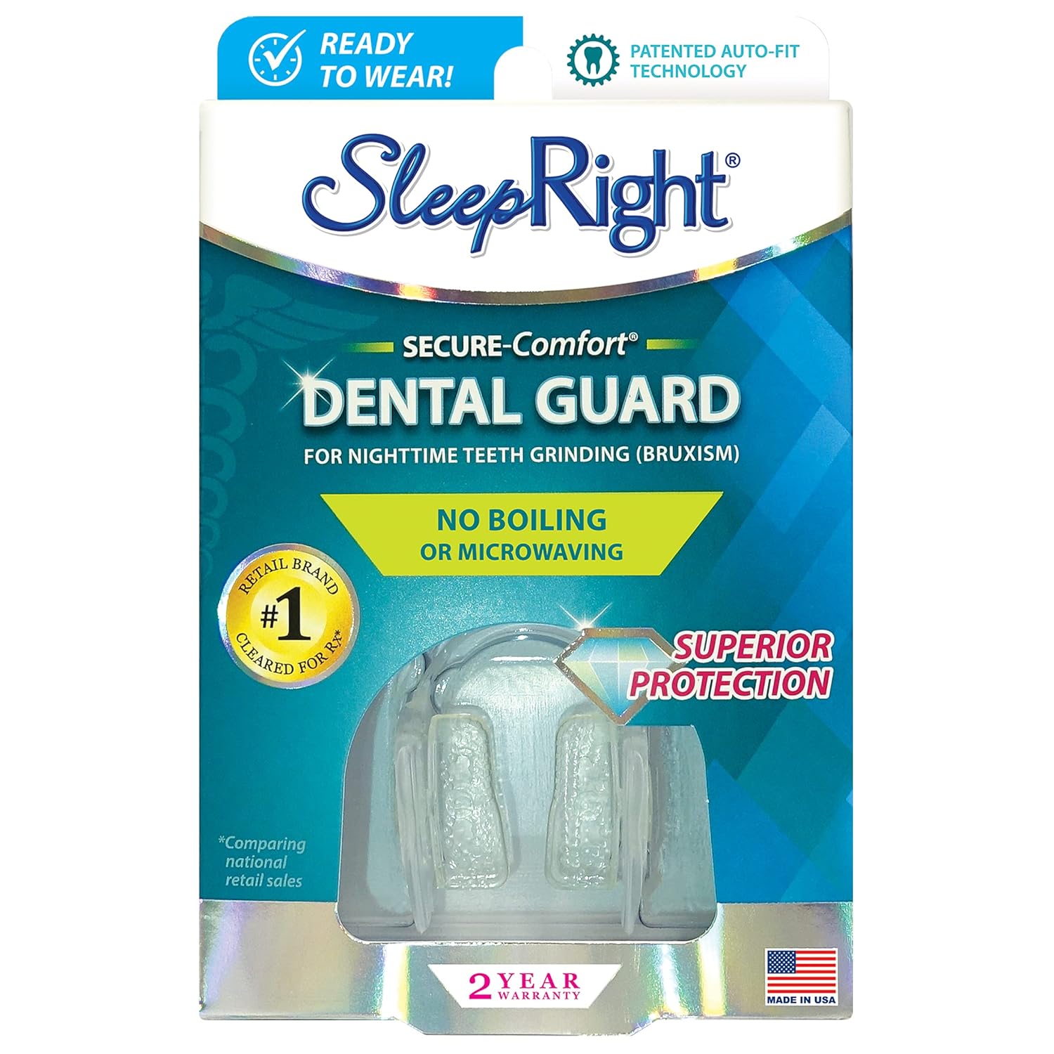 Sleepright Secure-Comfort Dental Guard – Mouth Guard To Prevent Teeth Grinding – Sleepright No Boil Dental Guard