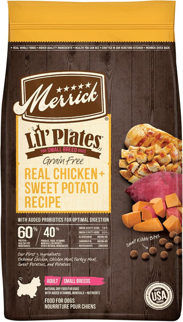 Merrick Lil' Plates Small Breed Dog Food, Grain Free Real Chicken And Sweet Potato Recipe, Small Dog Food - 12 Lb. Bag