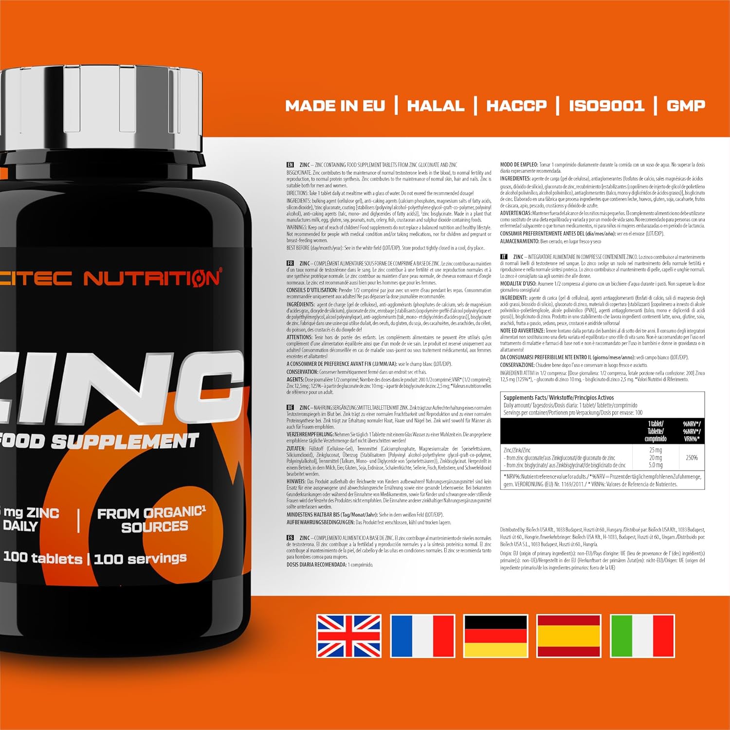Scitec Nutrition Zinc | from Zinc Gluconate and Zinc Bisglycinate | Organic Sources | 25 mg Zinc per dose, 100 Tablets : Amazon.co.uk: Health & Personal Care