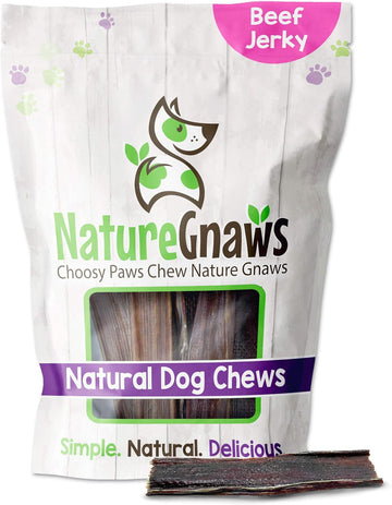 Nature Gnaws Beef Gullet Chews For Small Dogs 4-5" (20 Count) - Natural Beef Jerky Stick Dog Chew Treats - Rawhide Free