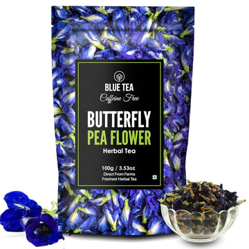 Blue Tea - Butterfly Pea Flower Tea - 3.52 Oz - 100+ Cups - Loose | Anti-Oxidant Powerhouse | Chemical-Free | Caffeine Free - Flower Based - Non-Bitter - Detox Tea | Premium Zipper Pack