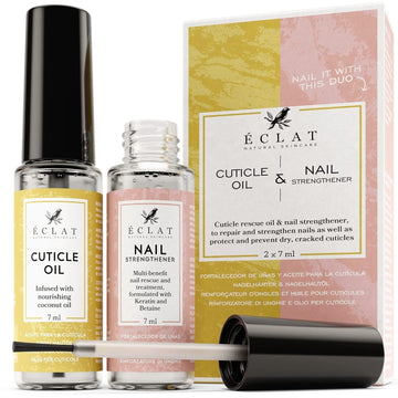 Nail Strengthener And Nail Cuticle Oil - Cuticle Oil For Nails, Clear Nail Polish W/Vitamin E For Nails, Hard & Strong Nail - Cracks & Splitting In Nails 0.24 Fl Oz, Pack Of 2