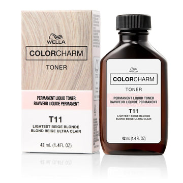 Colorcharm Permanent Liquid Toners| Neutralize Brass| Free Of Parabens| Vegan| T11 Lightest Beige Blonde| 1.4 Fl Oz