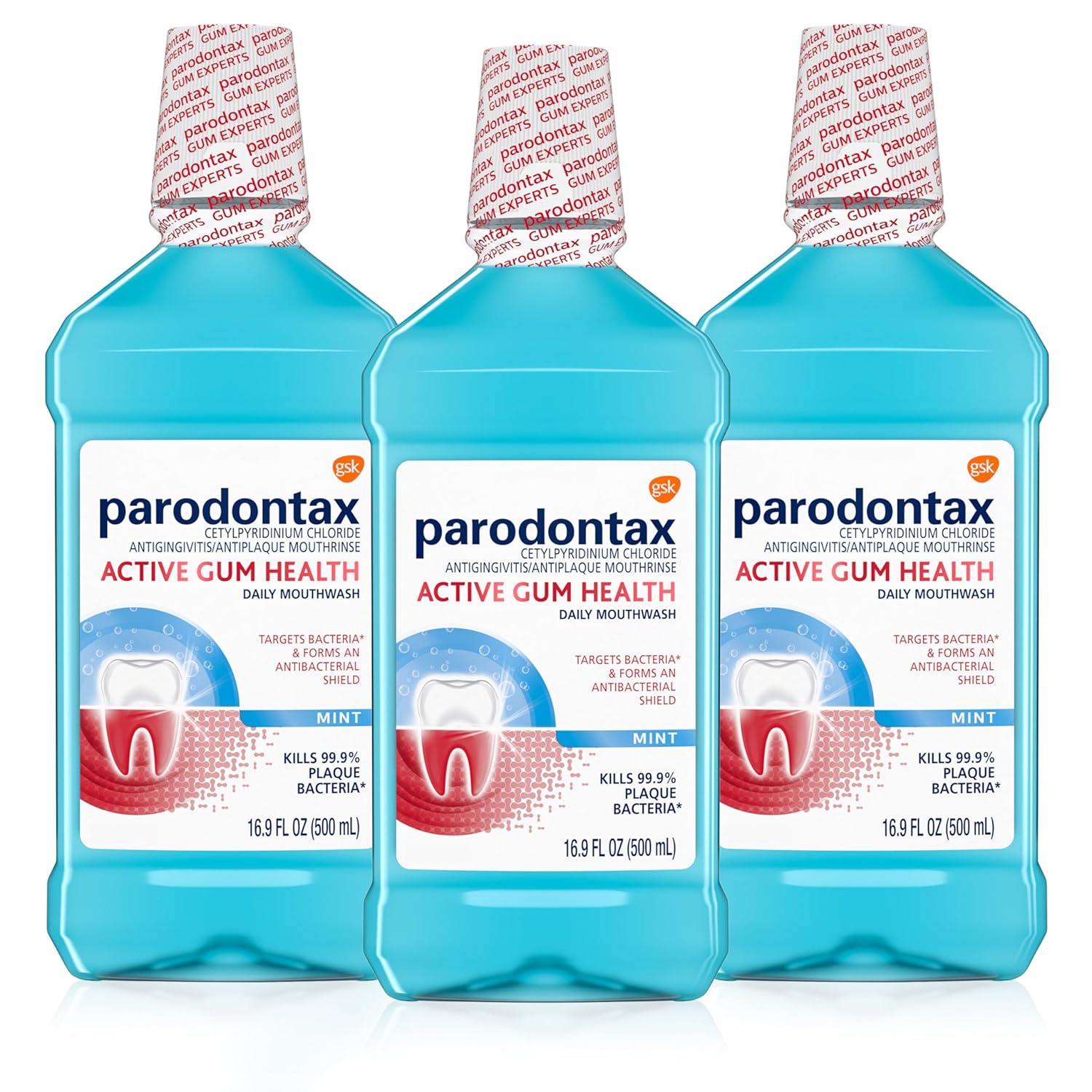 Parodontax Active Gum Health Mouthwash, Antiplaque And Antigingivitis Mouthwash, Mint, 3X16.9 Fl Oz