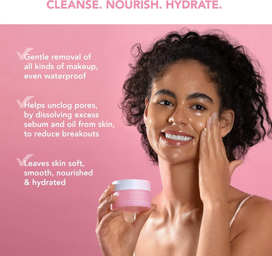 Foreo Luna Cleansing Balm - Gentle Make Up Remover - Waterless Face Cleanser - Eye Makeup Remover - Vegan - Cleansing Oil - Hydrating Cleanser - Vitamin E & Shea Butter - All Skin Types - 75Ml