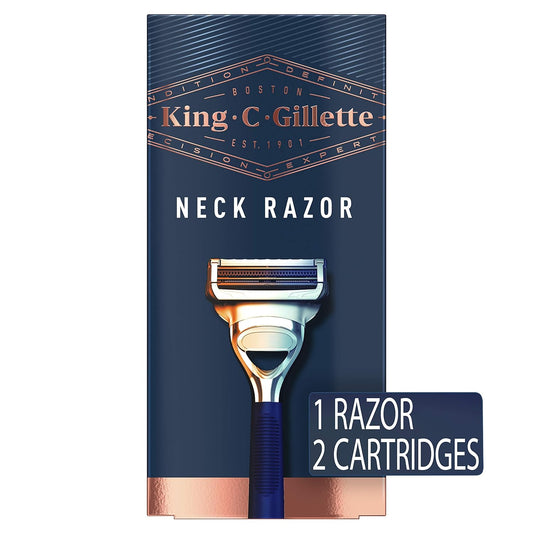 King C. Gillette Neck Razor, Handle Plus 2 Blade Refills