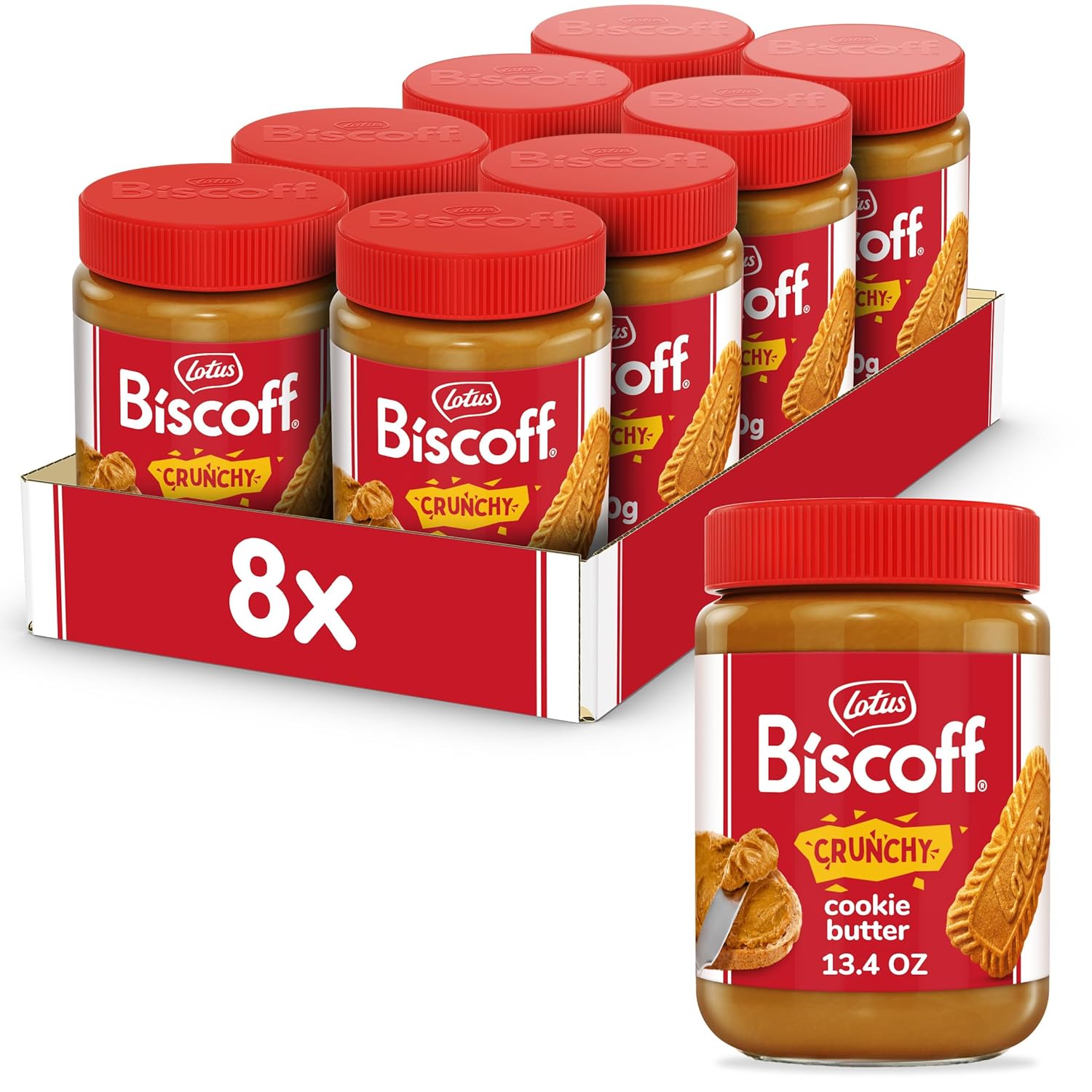 Lotus Biscoff Cookie Butter Spread, Crunchy, Non Gmo + Vegan, 24.7Oz