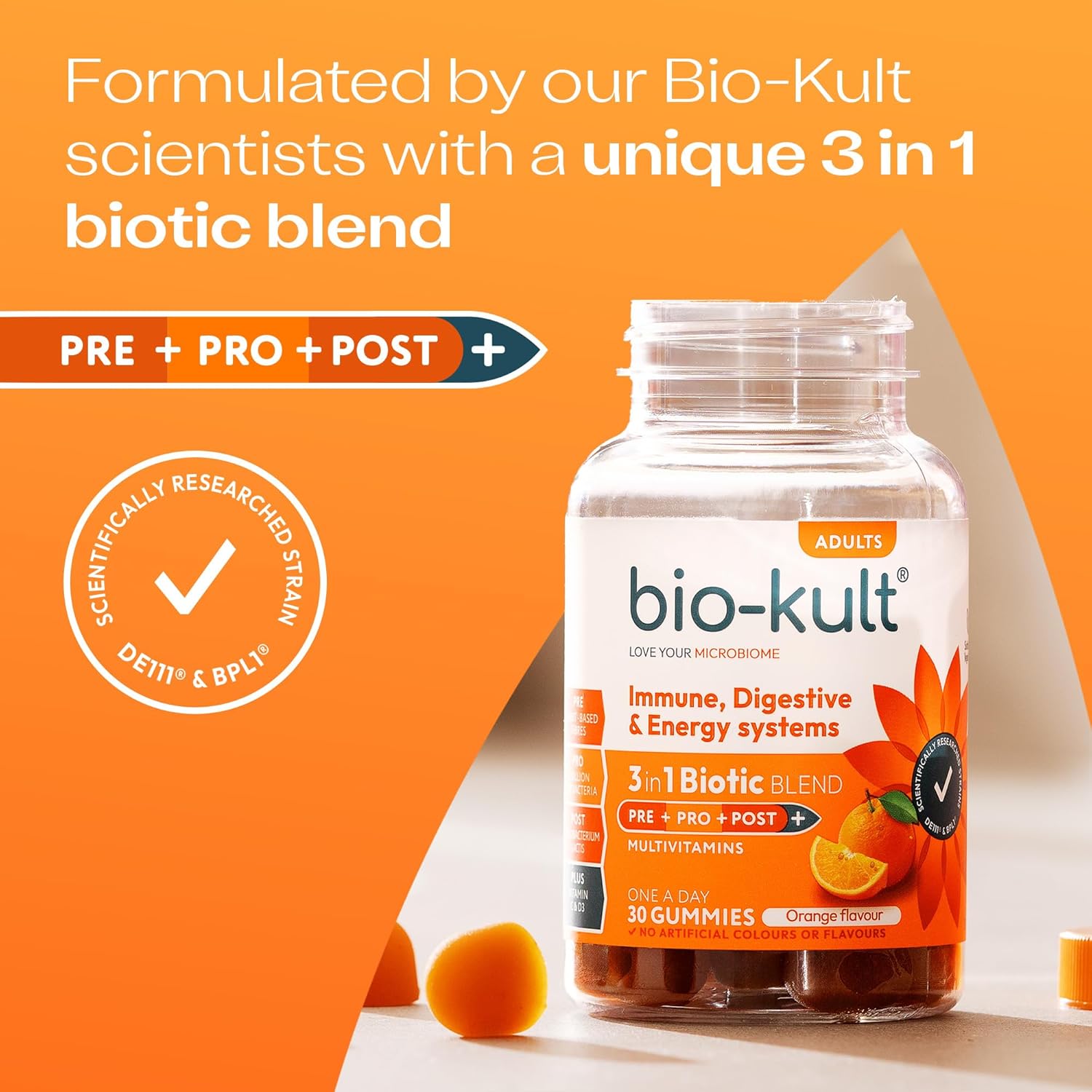 Bio-Kult 3in1 Gut Health Gummies for Kids | 2B CFU + Multivitamins | Strawberry Flavour | Ages 4+ | 30 Probiotic Gummies : Amazon.co.uk: Health & Personal Care