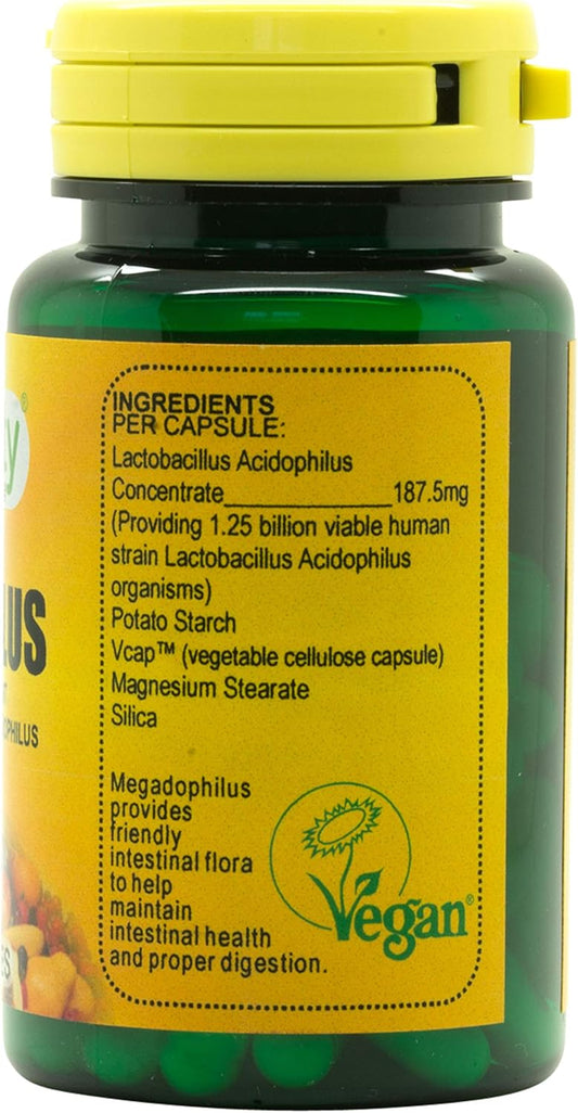 Veganicity Megadophilus : 1.25 Billion Pro-Biotic Digestive Health Supplement : 60 Vcaps