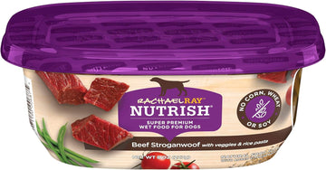 Rachael Ray Nutrish Natural Wet Dog Food With Added Vitamins, Minerals & Taurine, Beef Stroganwoof, 8 Ounce Tub (Pack Of 8)