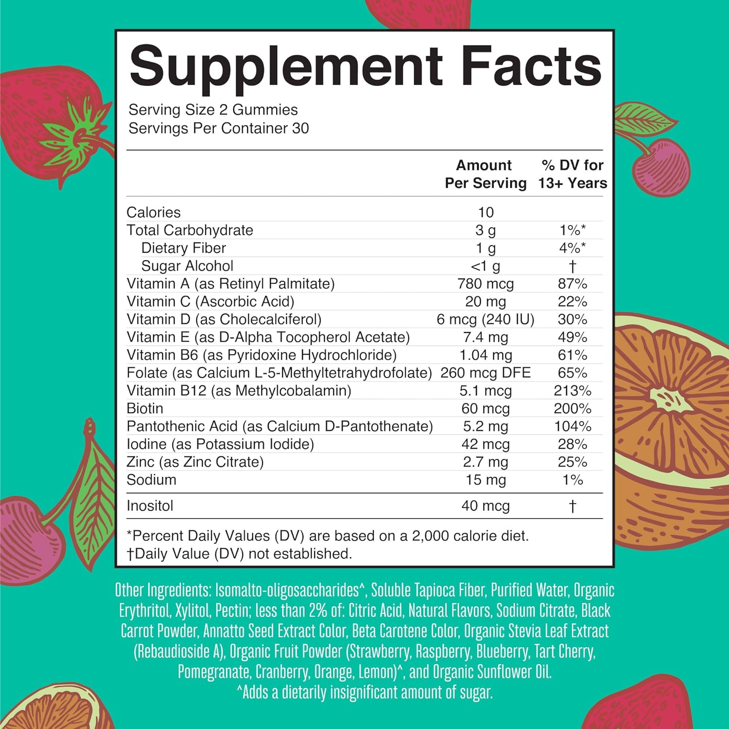 MaryRuth's Multivitamin for Teens | Sugar Free | Vitamin Gummy for Ages 13+ | Vitamin C | D and E | B | Biotin | Zinc for Immune Support | Energy | Skin and Hair | 60 Count : Health & Household