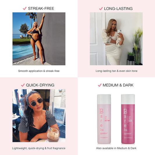 Bare by Vogue - Medium Tan Self-Tanning Lotion - Suitable for All Skin Types - Self Tanner for Face & Body - Long-Lasting Fake Tan - 200ML : Amazon.co.uk: Beauty