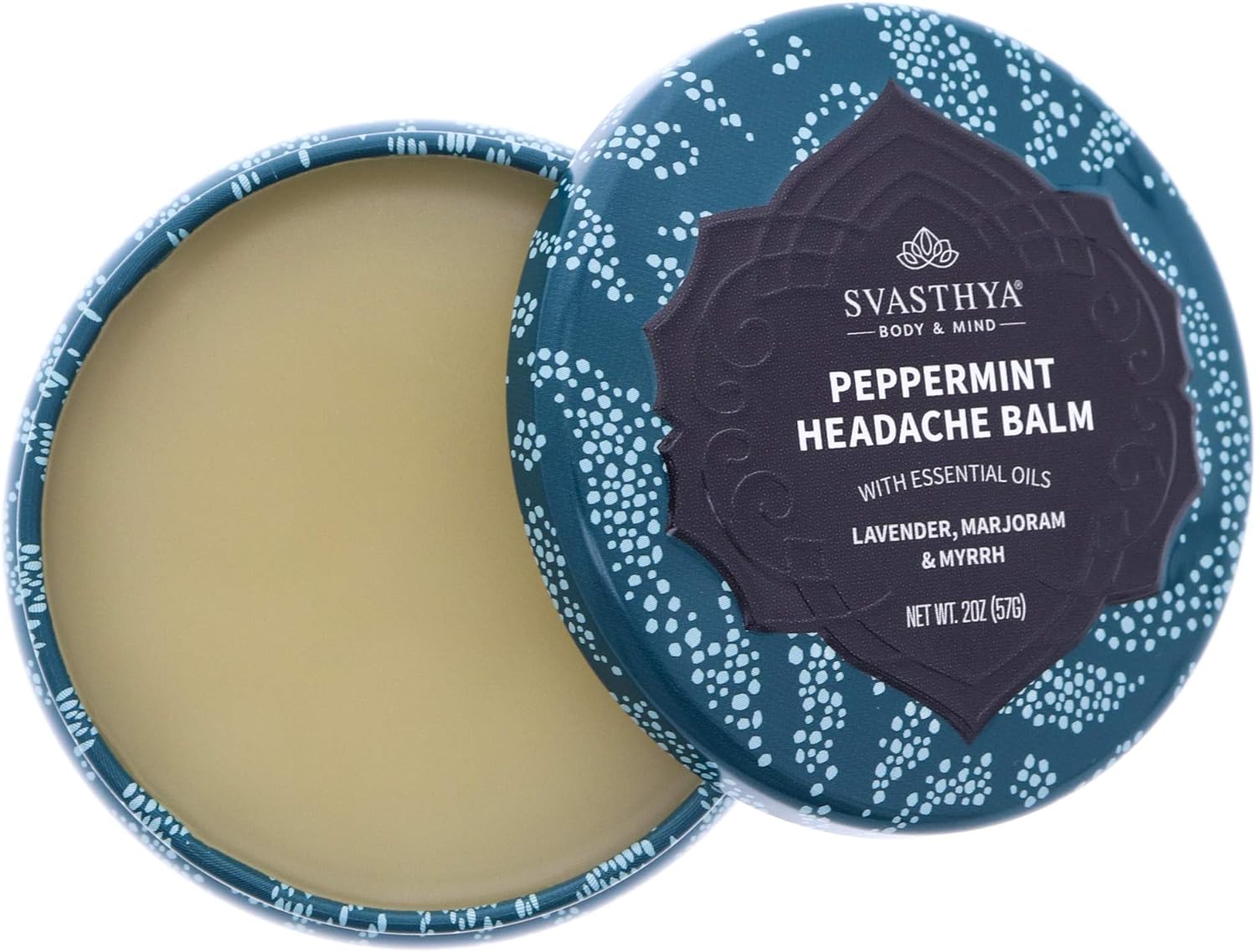 Peppermint Headache Balm by Svasthya - Instant & Lasting Sinus, Migrai