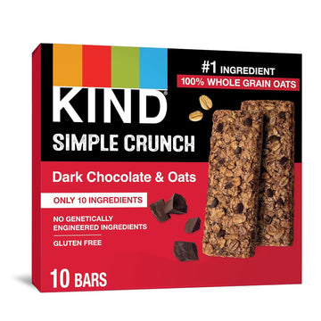 Kind Simple Crunch Bars, Dark Chocolate & Oats, 56 Oz, 40 Count, Pack Of 8