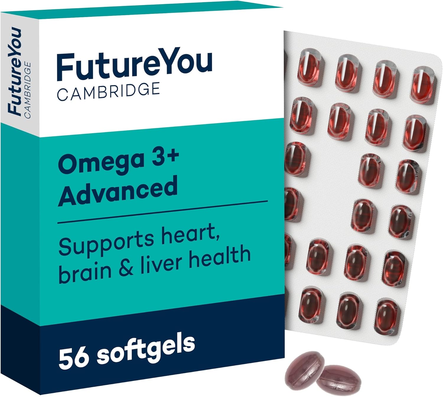 Omega 3+ Advanced Krill Oil Capsules – 28 Day Supply, 56 Softgels - High Strength Omega 3 Capsules High Strength For Brain Energy – Focus Supplement With Dha To Support Liver, Brain & Heart Health