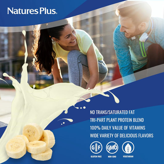 NaturesPlus SPIRU-TEIN Shake - Banana Flavor - 2.4 lbs, Spirulina Prot