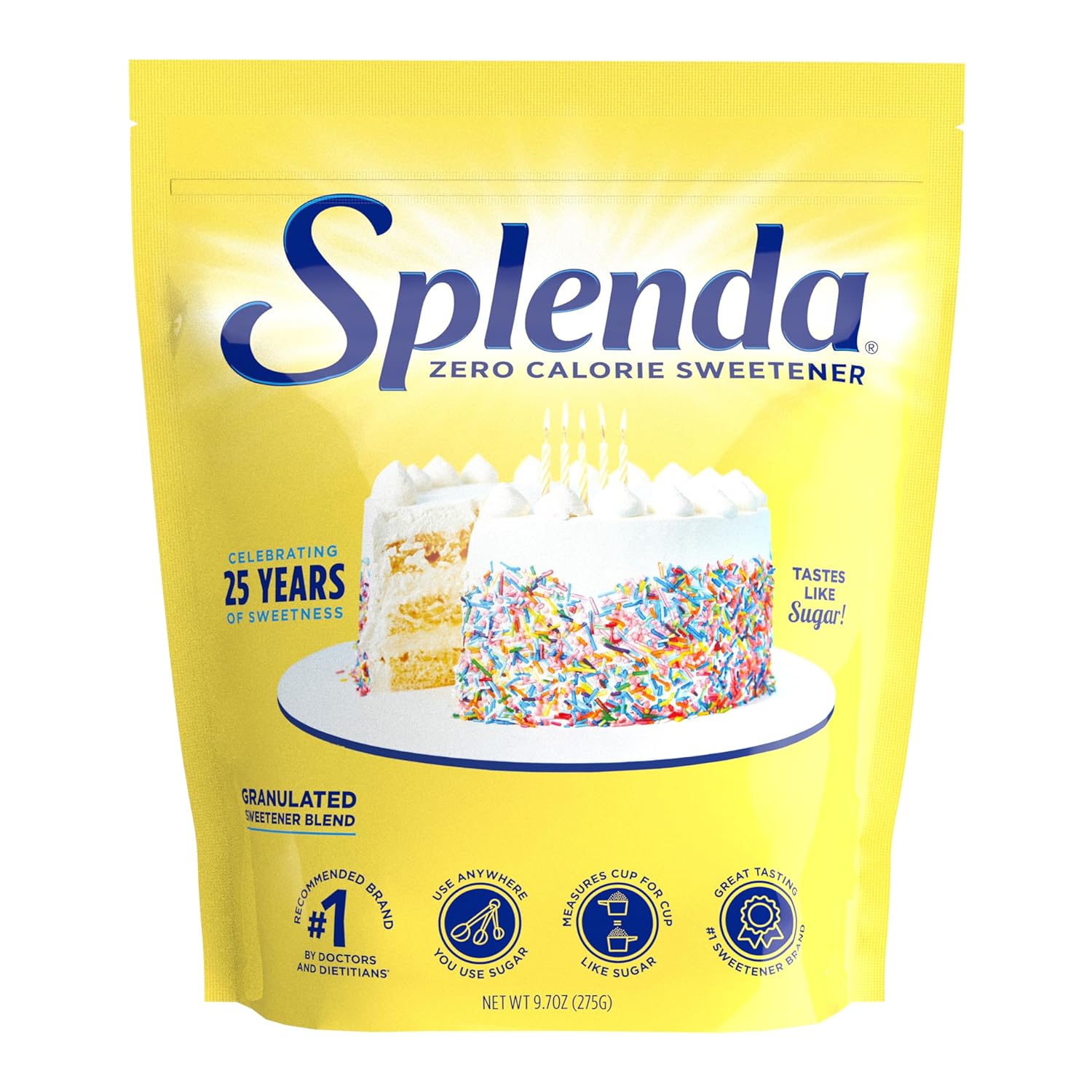 Splenda Zero Calorie Sweetener, Granulated Sugar Substitute, 9.7 Oz