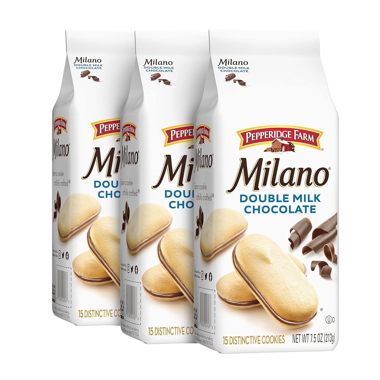 Pepperidge Farm Milano Cookies, Double Milk Chocolate, 7.5 Ounce (Pack Of 3)