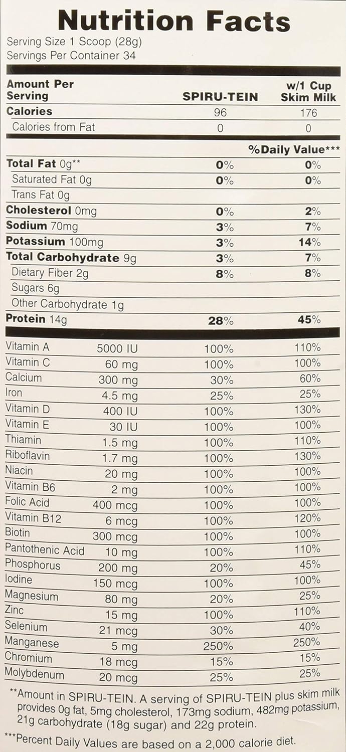 NaturesPlus SPIRU-TEIN Shake - Chocolate - 2.1 lbs, Spirulina Protein 