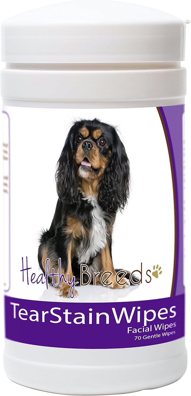 Healthy Breeds Cavalier King Charles Spaniel Tear Stain Wipes 70 Count