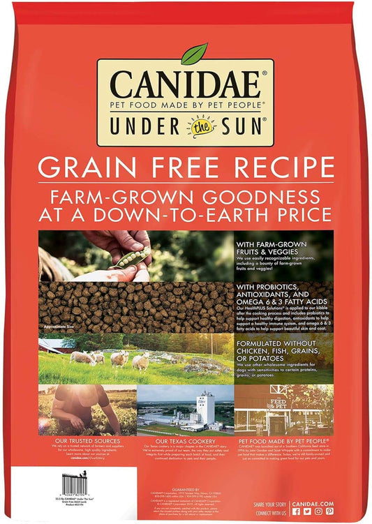 CANIDAE, Under The Sun, Grain Free Recipe Made with Real Lamb Dog Dry 40 lbs