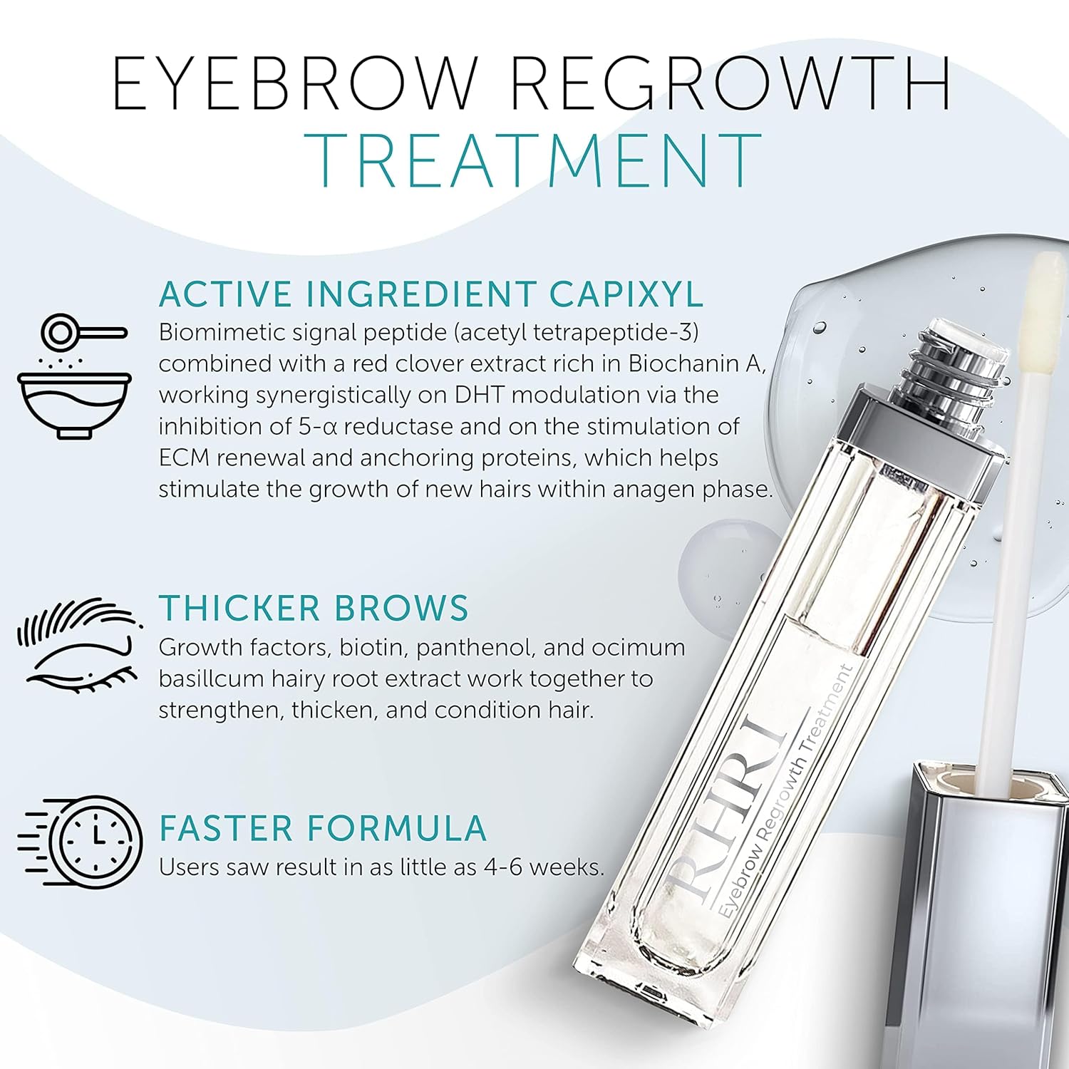 Eyebrows Growth Serum I Eyebrows Regrowth Treatment I Brow Enhancing Serum with 5% Capixyl, Biotin, Peptides, Eclipta Alba and Hyaluronic Acid I Eyebrows Growth Length Thickness Darkness : Beauty & Personal Care