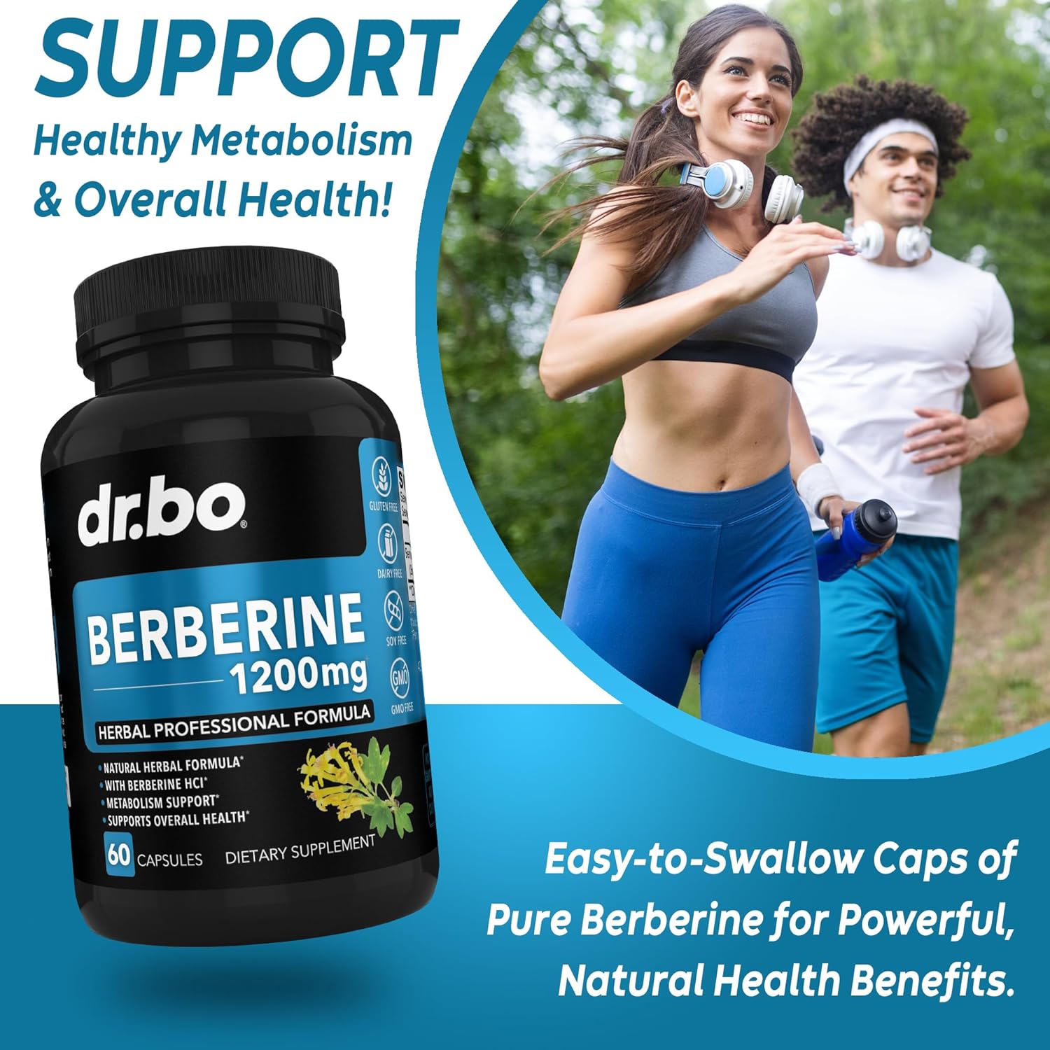 Buy DR. BO Metabolism Support & Berberine Supplement Capsules - Boost Metabolism with Vitamin Herbal Formula - 1200mg Berberine HCL Supplement for Healthy Metabolic Support for Women & Men on Amazon.com ? FREE SHIPPING on qualified orders