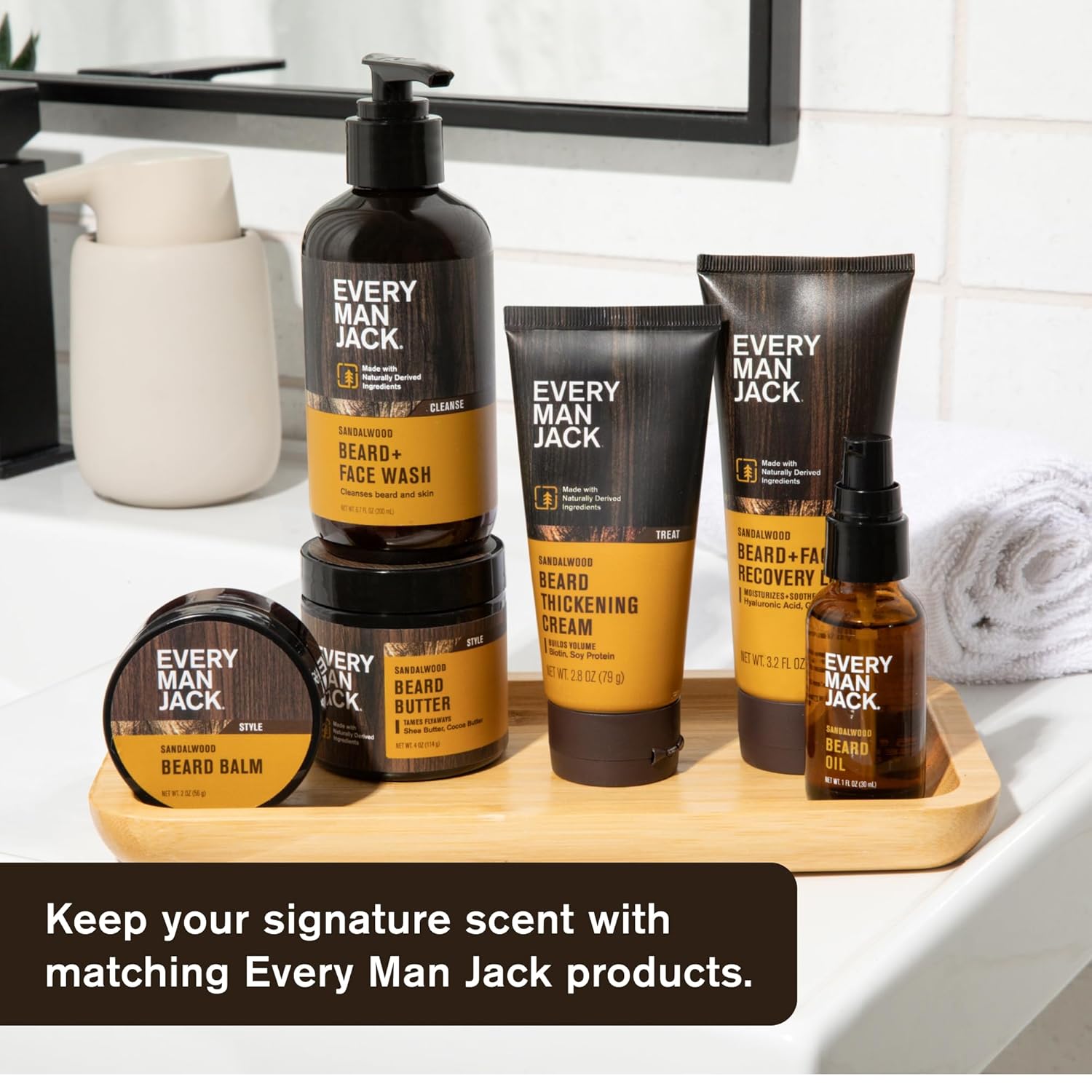 Every Man Jack Beard and Face Wash, Sandalwood Fragance, 6.7 FL OZ / 200mL (Pack of 2) : Beauty & Personal Care