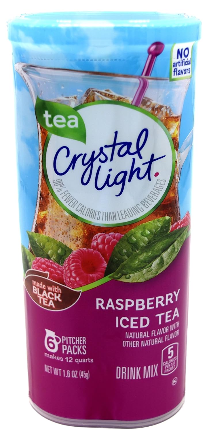 Crystal Light Raspberry Iced Tea, 12-Quart 1.6-Ounce Canister (Pack Of 2)