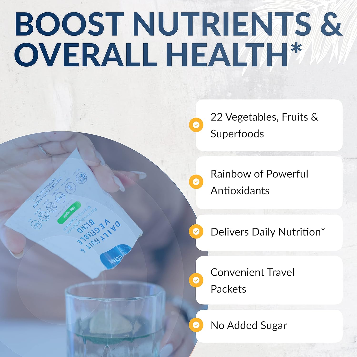 Equilife Daily Fruit & Vegetable Blend, Superfood Antioxidant Supplement, Crisp Apple Flavor With Vitamin C, Fiber, And 9 Essential Amino Acids, Supports Energy, Low Sugar, Vegan, 30 Servings : Health & Household