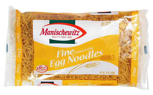 MANISCHEWITZ Fine Egg Noodles, 12-Ounce Bags (Pack of 12) : Grocery & Gourmet Food