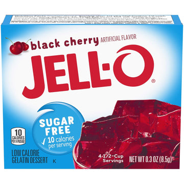 Jell-O Black Cherry Sugar-Free Gelatin Mix (0.3 Oz Boxes, Pack Of 6)