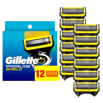 Gillette Proglide Shield Razor Blade Refills, Shields Against Skin Irritation, 12 Count