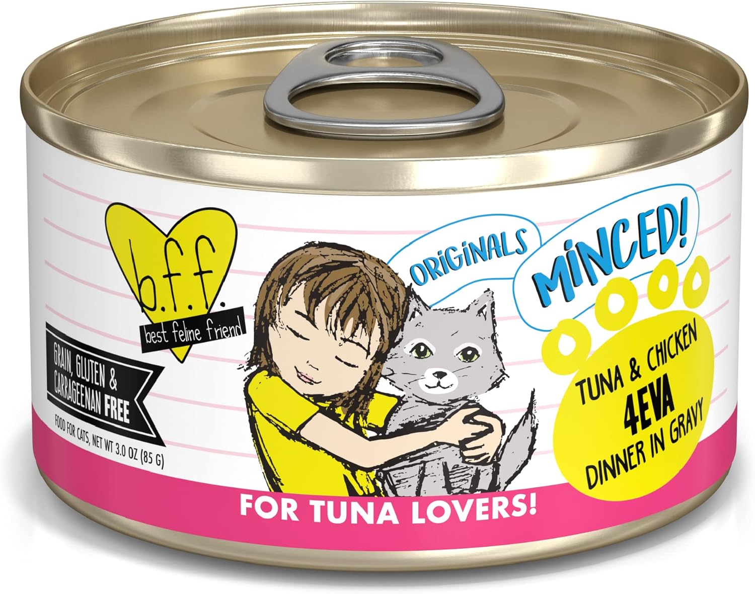 Weruva Best Feline Friend (B.F.F.) Tuna & Chicken 4-Eva With Tuna & Chicken In Gravy Cat Food, 3Oz Can (Pack Of 24)