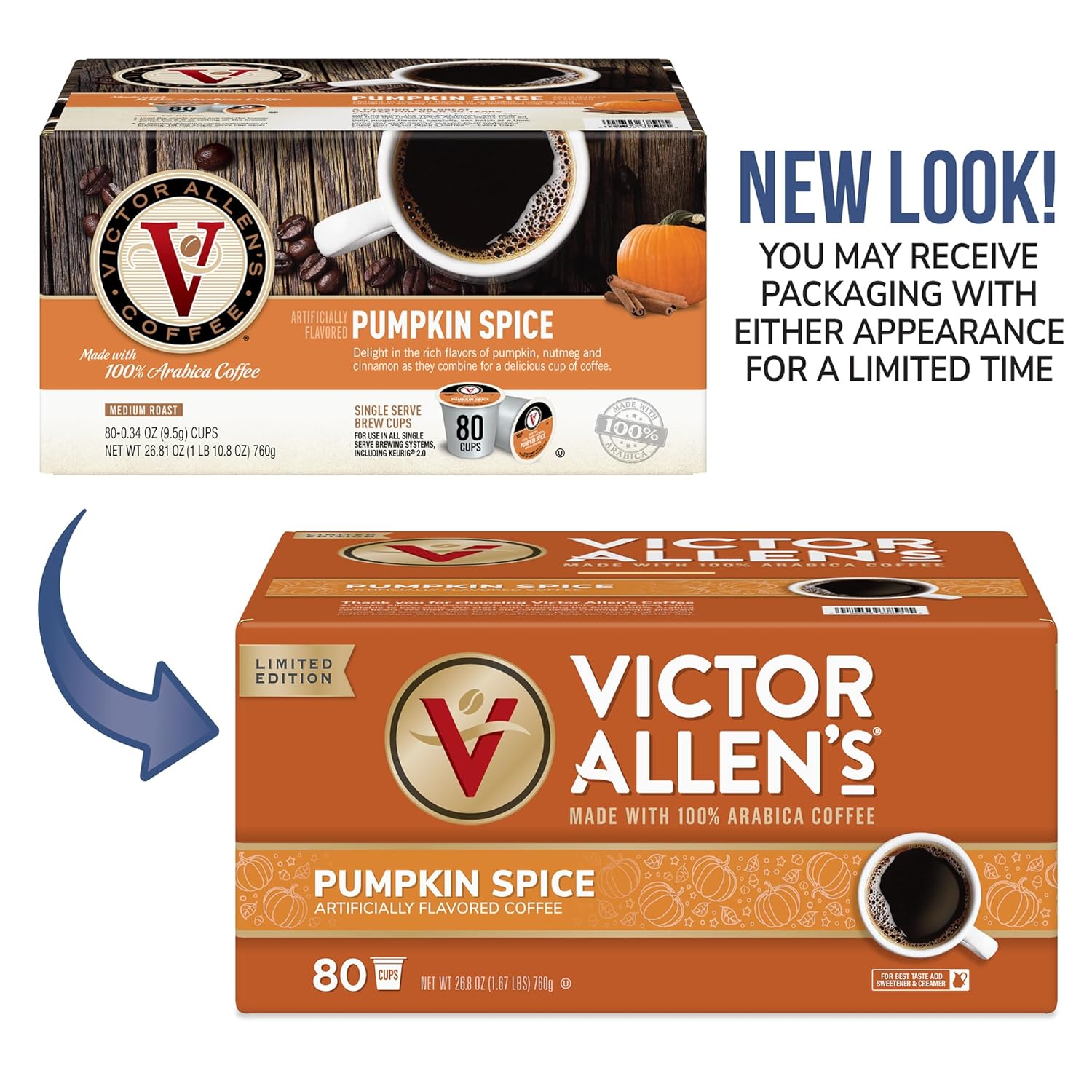 Victor Allen's Coffee Pumpkin Spice Flavored, Medium Roast, 32 Count, Single Serve Coffee Pods for Keurig K-Cup Brewers : Grocery & Gourmet Food