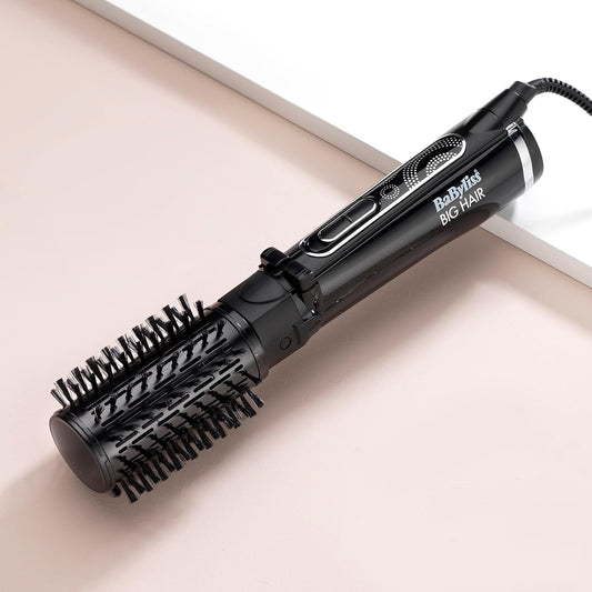 Babyliss Big Hair Rotating Hair Dryer Brush - Dry And Style In One Step, 2 Speeds & Alternating Directions, Ionic Frizz-Control, 50Mm Barrel, Black, 2885U