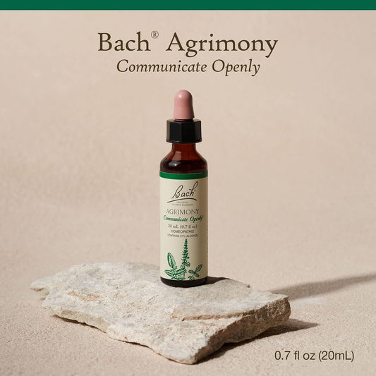 Bach Original Flower Remedies, Agrimony for Open Communication, Natural Homeopathic Flower Essence, Holistic Wellness and Stress Relief, Vegan, 20mL Dropper