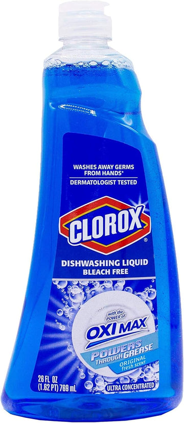 Clorox Liquid Dish Soap | OXY Powered Dishwashing Liquid Cuts Through Tough Grease FAST | Quick Rinsing formula Washes Away Germs | A Powerful Clean You Can Trust, Fresh Scent, 6-Pack : Health & Household