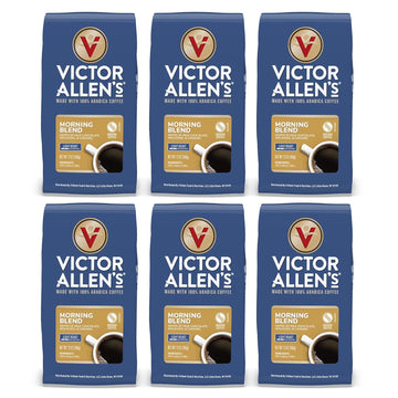 Victor Allen'S Coffee Morning Blend Light Roast, Ground Coffee, 6 Pack - 12Oz Bags