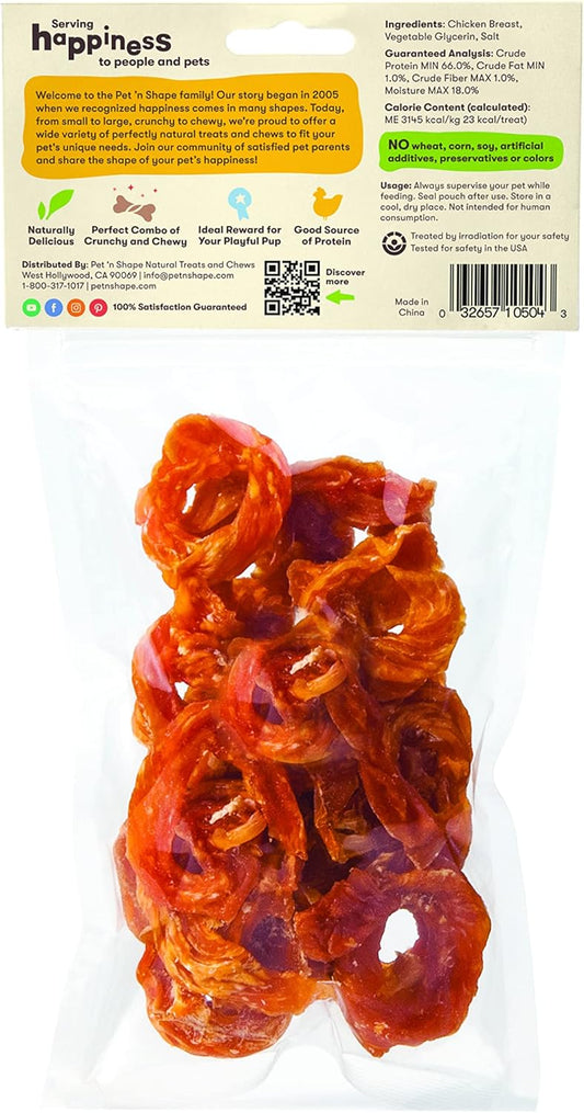 Pet 'N Shape Chik 'N Rings - All Natural Chicken Jerky Dog Treats, 4 Oz