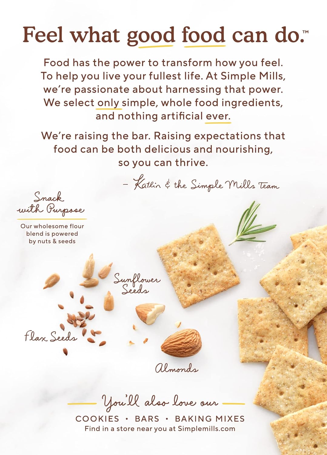 Simple Mills Almond Flour Crackers, Family Size, Rosemary & Sea Salt - Gluten Free, Vegan, Healthy Snacks, 7 Ounce (Pack of 6)